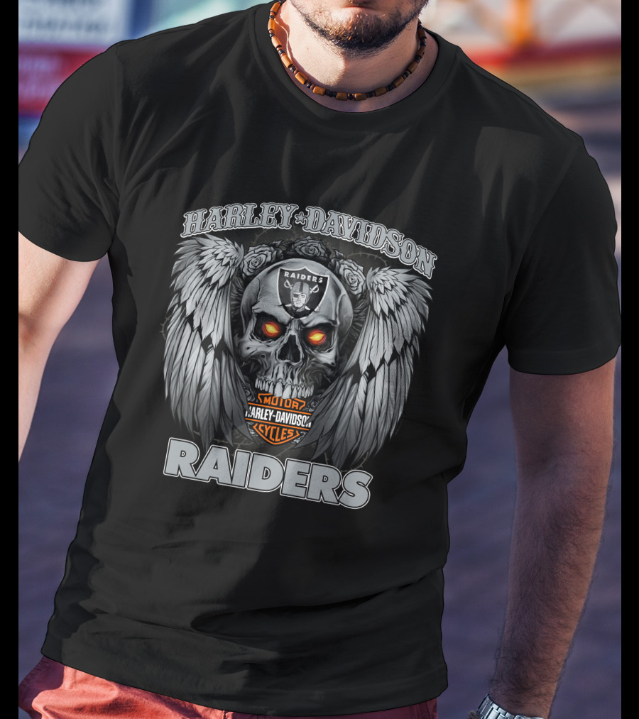 Harley Davidson Raiders Motorcycles Hd Nfl1228 Las Vegas Raiders T-Shirt