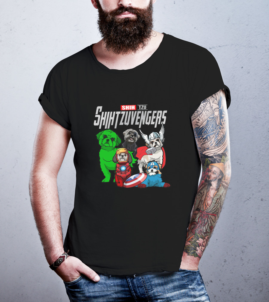 Shihtzuvengers Shih Tzu Dogs As Superheroes Assemble T-Shirt