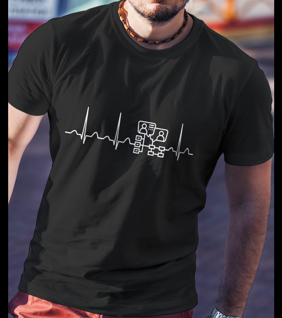 IT Manager's Heartbeat Flowchart Communication Icons T-Shirt