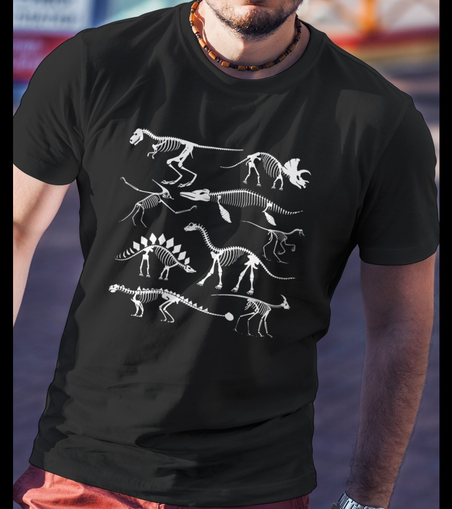 Dinosaurs Skeleton Silhouettes Compilation T-Shirt