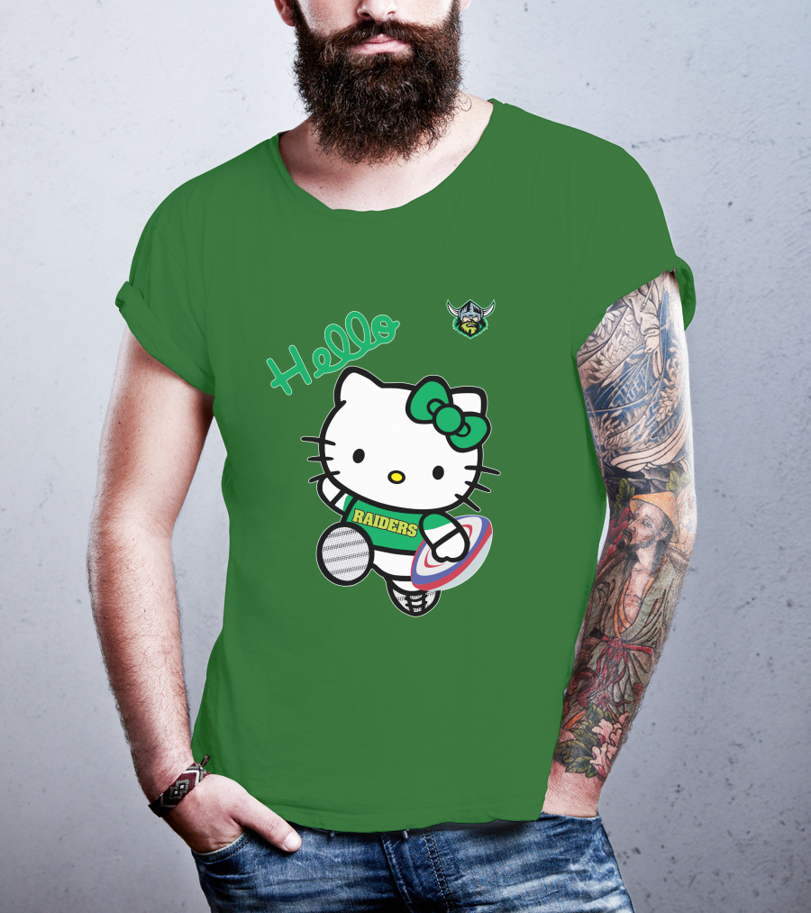 NRL1003 Hello Kitty Canberra Raiders Football T-Shirt