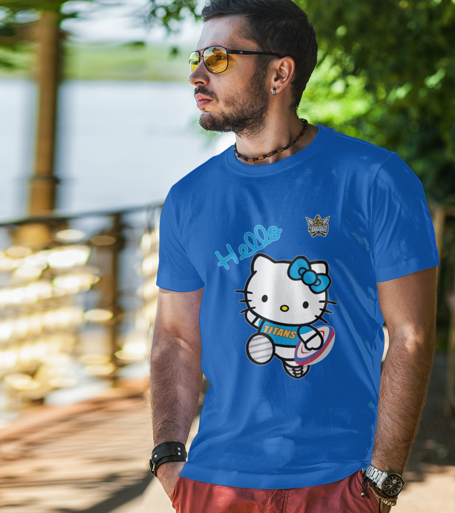 Gold Coast Titans Hello Kitty Rugby NRL1006 Fan T-Shirt