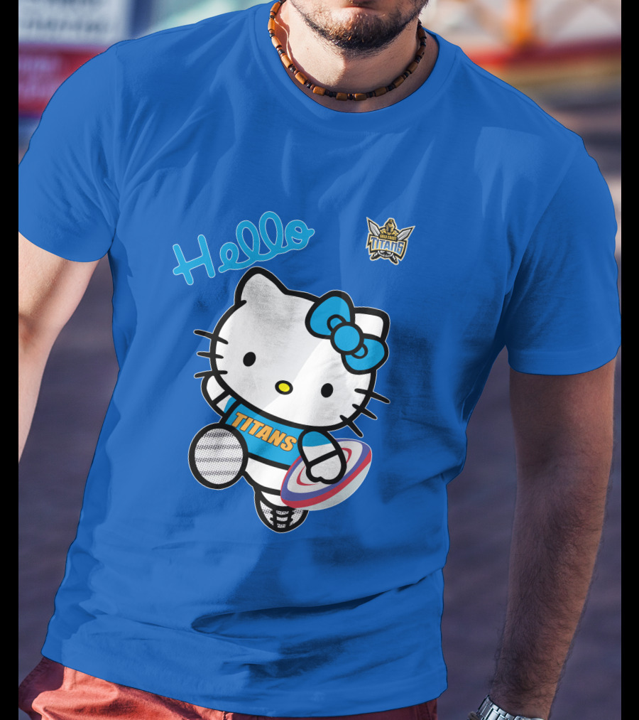 Gold Coast Titans Hello Kitty Rugby NRL1006 Fan T-Shirt