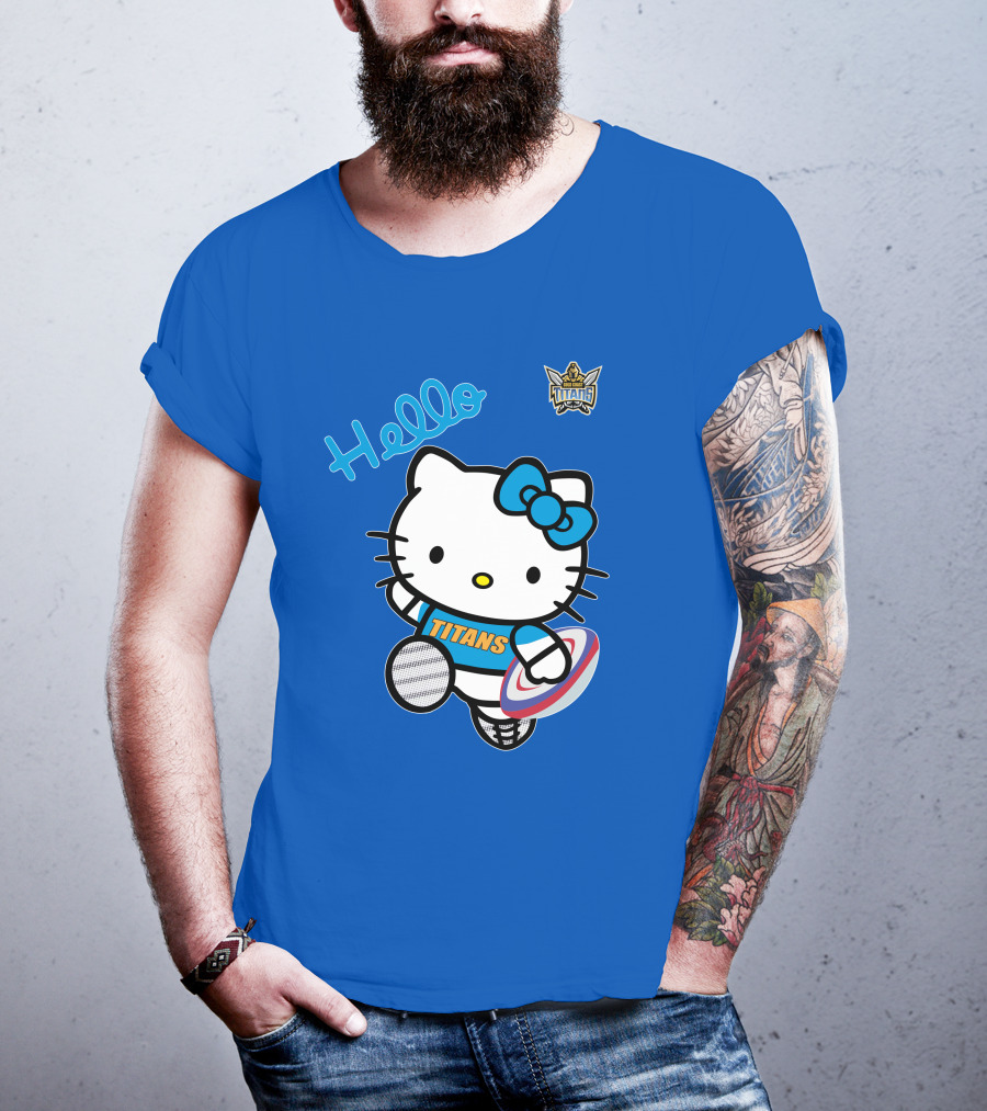 Gold Coast Titans Hello Kitty Rugby NRL1006 Fan T-Shirt
