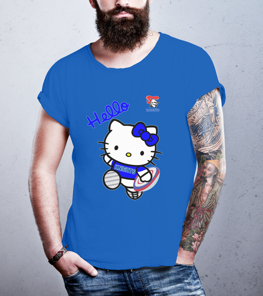NRL1010 Newcastle Knights Hello Kitty Rugby Crossover T-Shirt