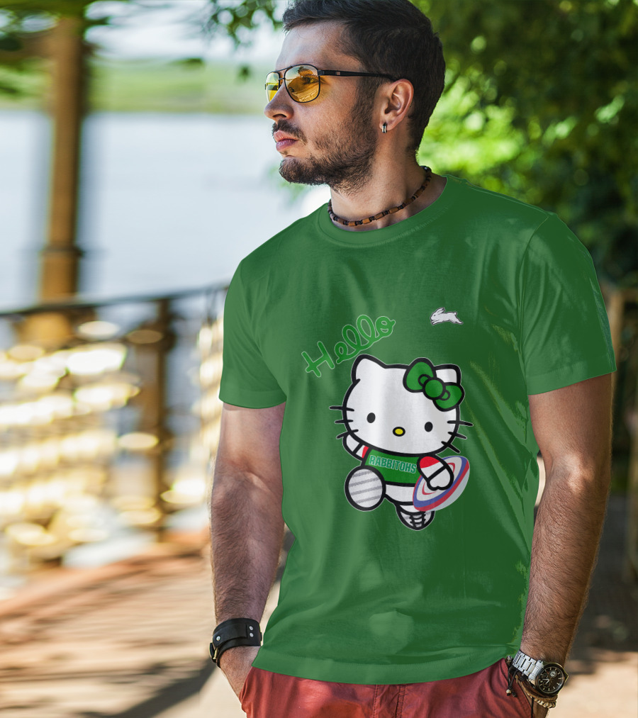 NRL1016 South Sydney Rabbitohs Hello Kitty Rugby Fan Collection T-Shirt