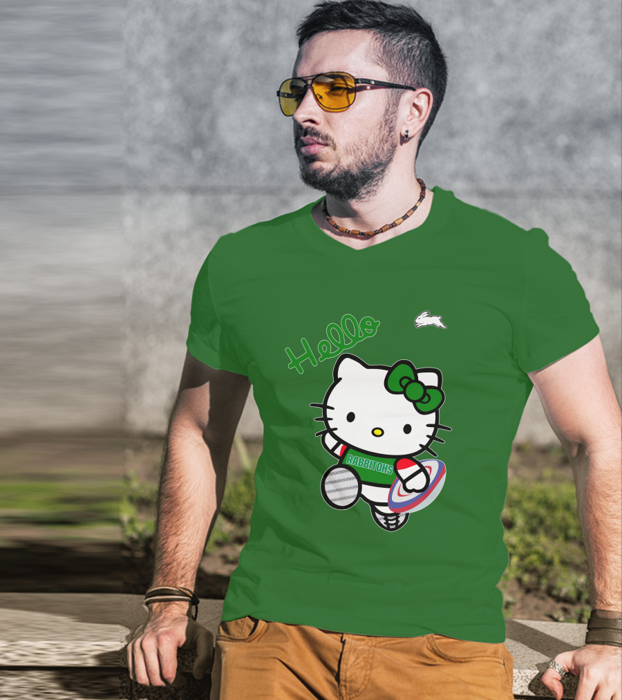 NRL1016 South Sydney Rabbitohs Hello Kitty Rugby Fan Collection T-Shirt