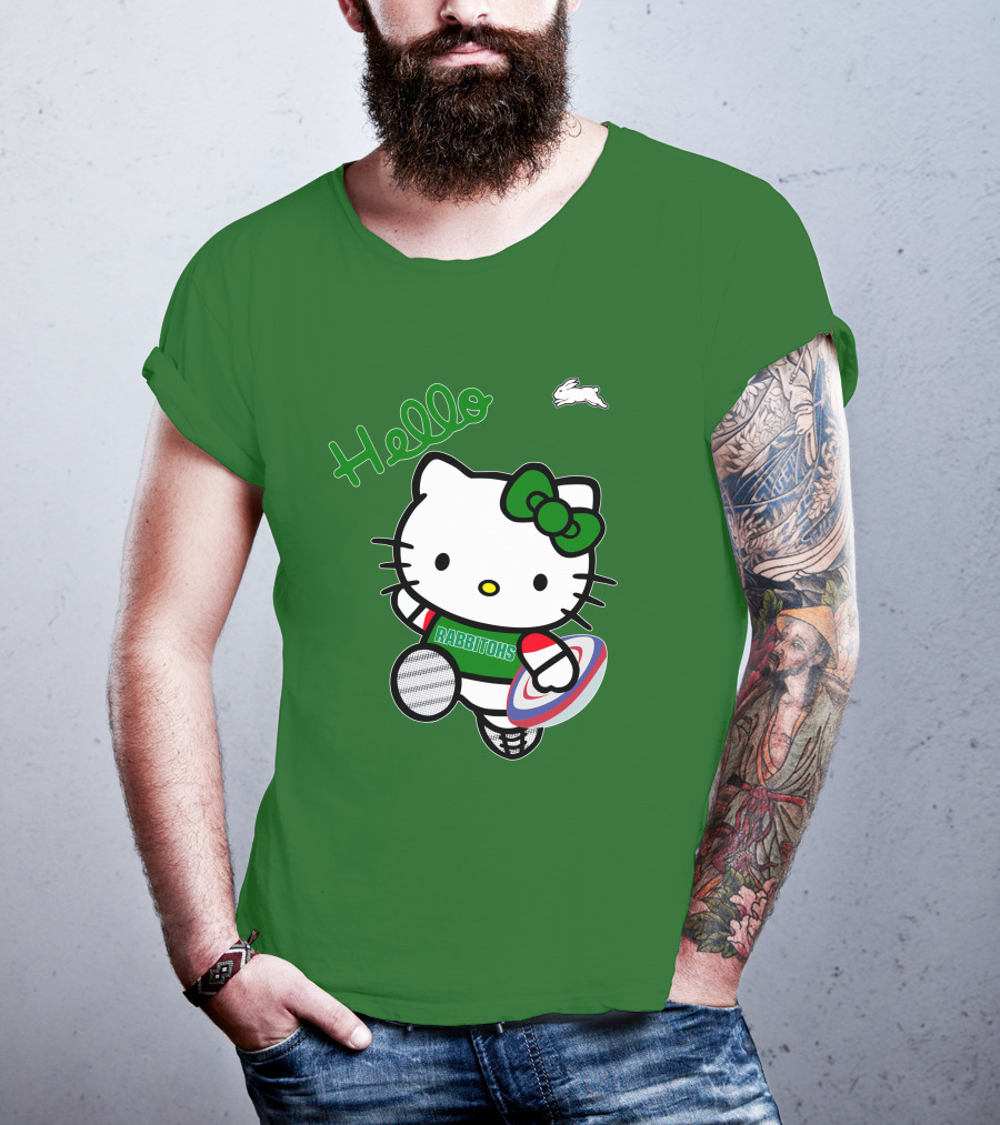 NRL1016 South Sydney Rabbitohs Hello Kitty Rugby Fan Collection T-Shirt