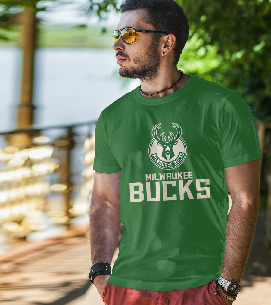 Milwaukee Bucks NBA Logo Green P504HN65261 T-Shirt