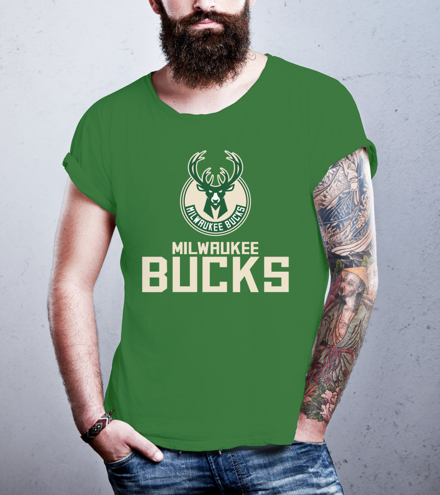Milwaukee Bucks NBA Logo Green P504HN65261 T-Shirt