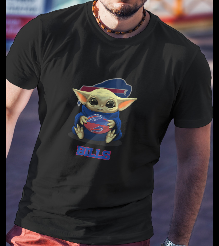 Buffalo Bills Baby Yoda Holding Football With Team T-Shirt