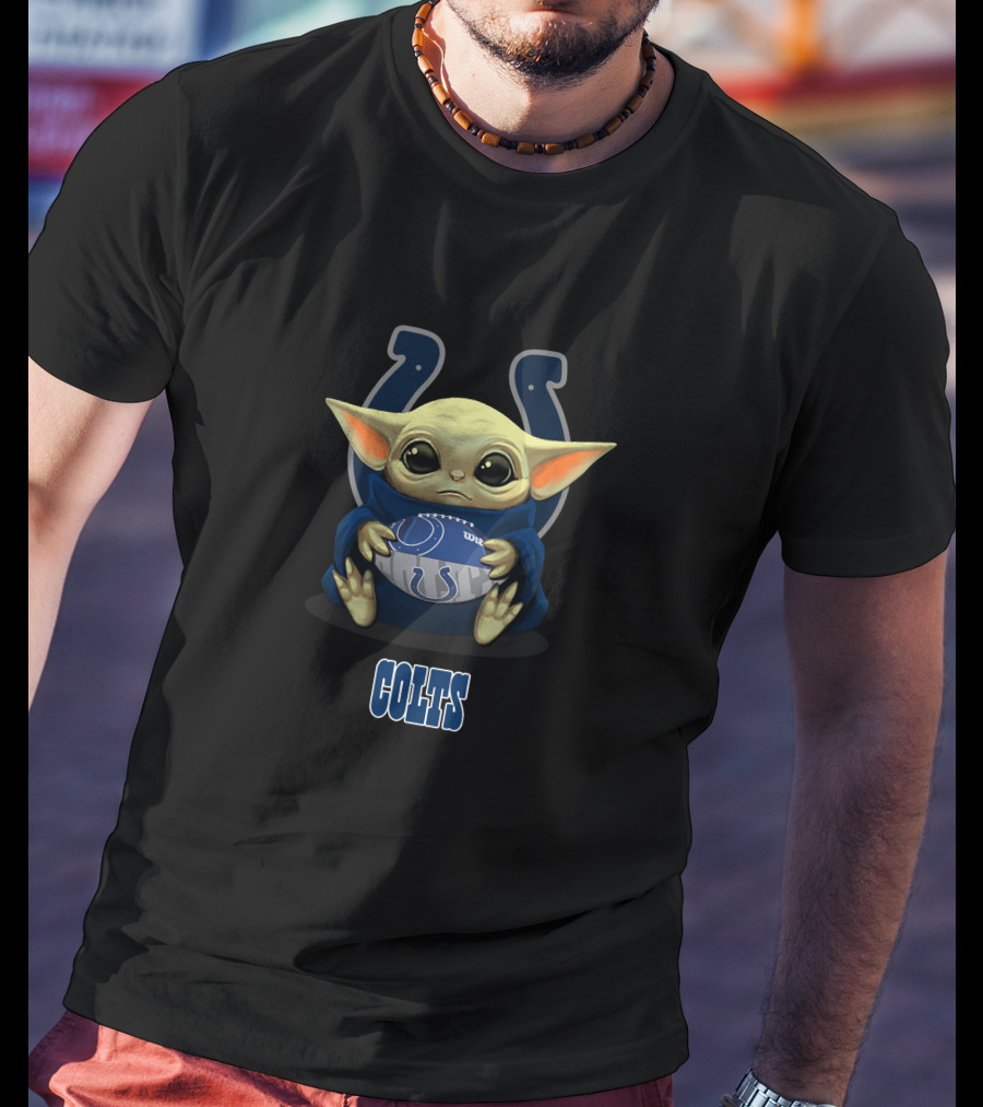 Indianapolis Colts Baby Yoda Football Team Fans T-Shirt