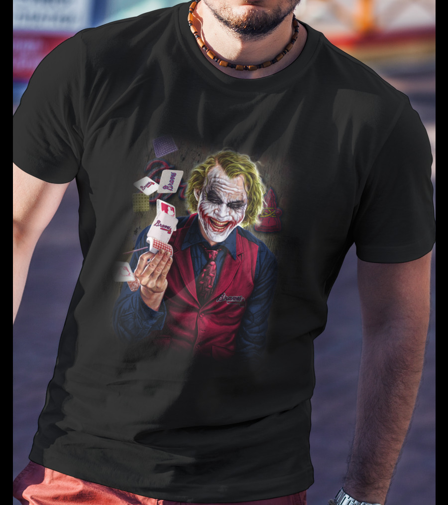 Atlanta Braves Joker Playing Cards Dark Humor T-Shirt