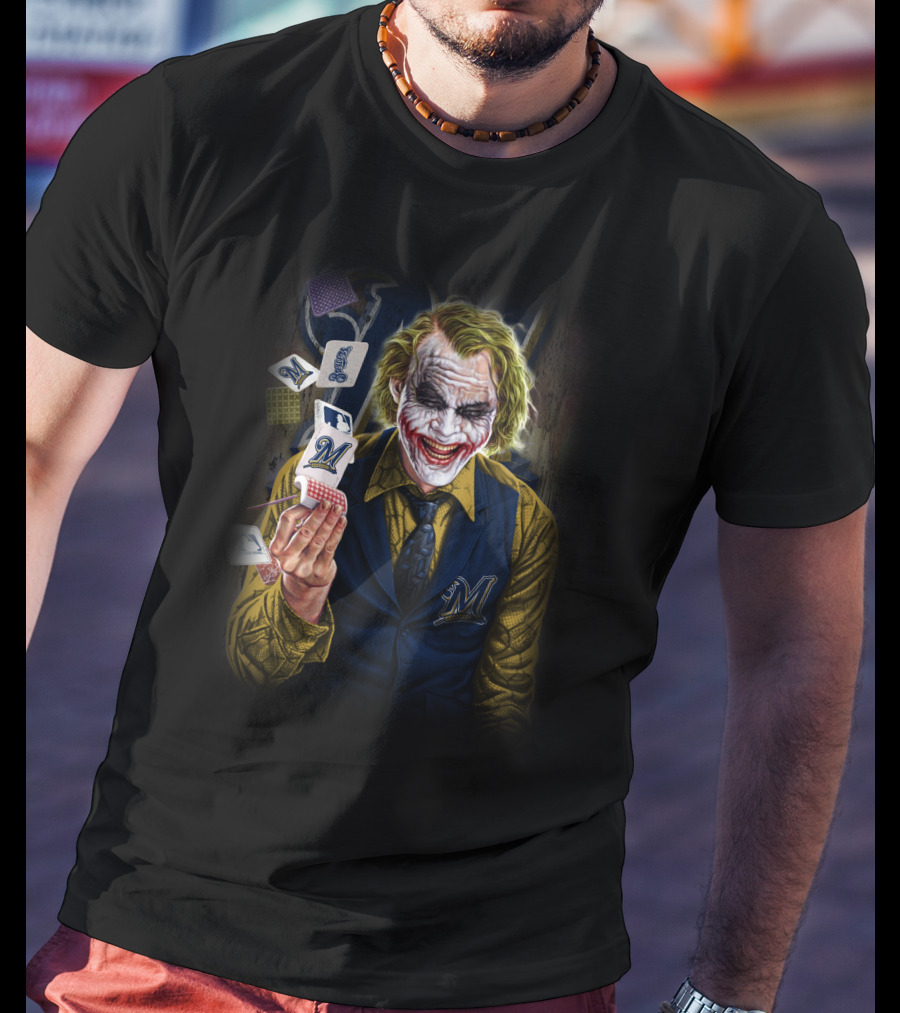 Milwaukee Brewers Joker Card Playing Concept T-Shirt