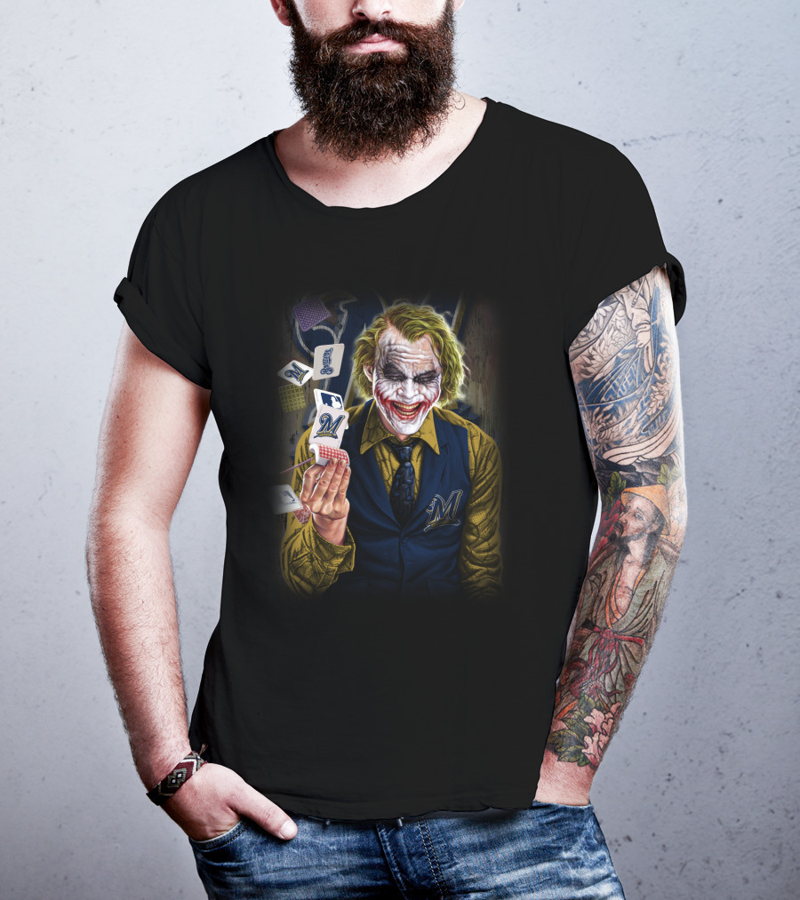 Milwaukee Brewers Joker Card Playing Concept T-Shirt