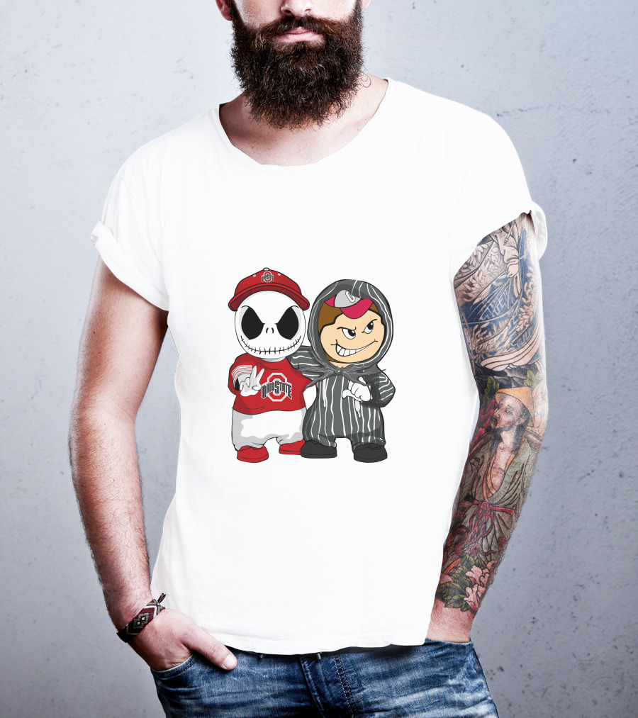 Ohio State Buckeyes Jack Skellington Character Friends In Team T-Shirt