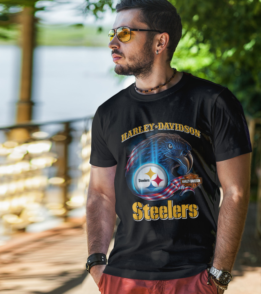 Harley Davidson Steelers Motor Cycles T-Shirt