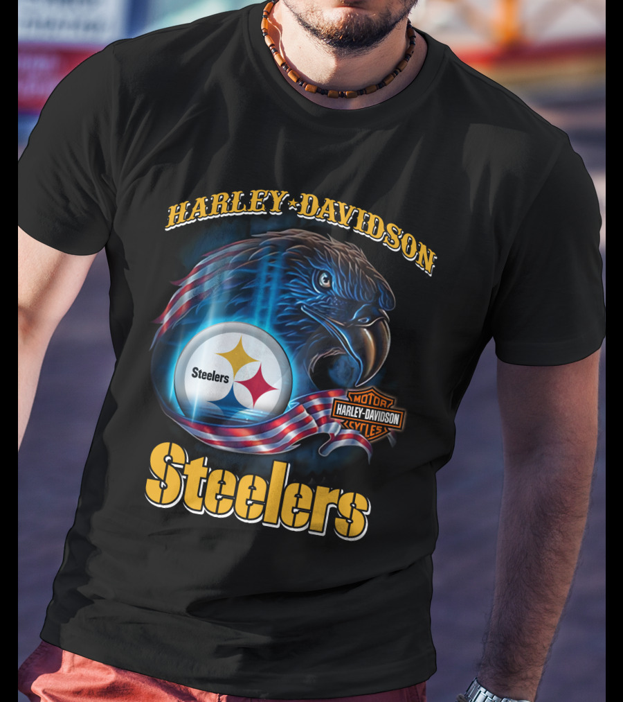 Harley Davidson Steelers Motor Cycles T-Shirt