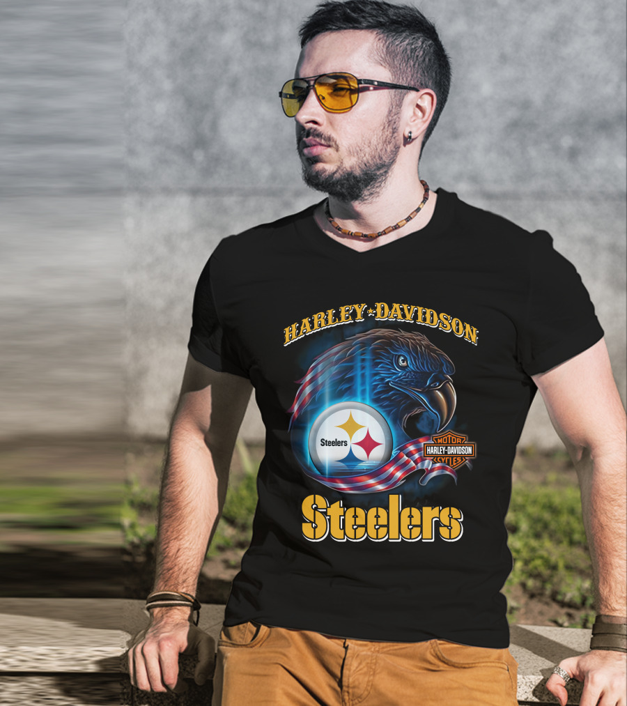 Harley Davidson Steelers Motor Cycles T-Shirt