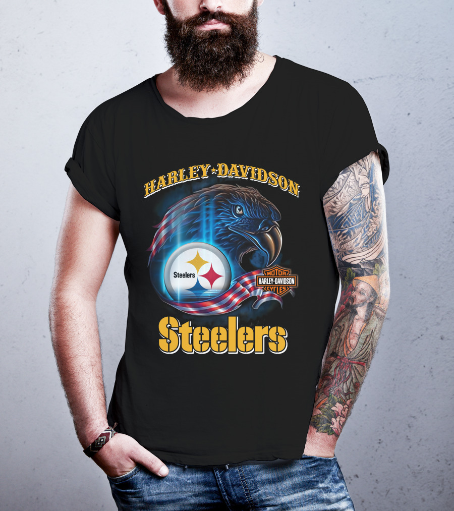 Harley Davidson Steelers Motor Cycles T-Shirt