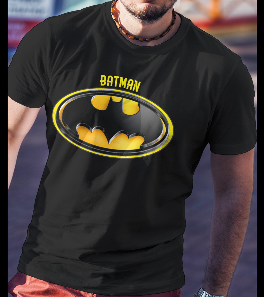 BATMAN Bat Symbol Icon Oval Emblem T-Shirt