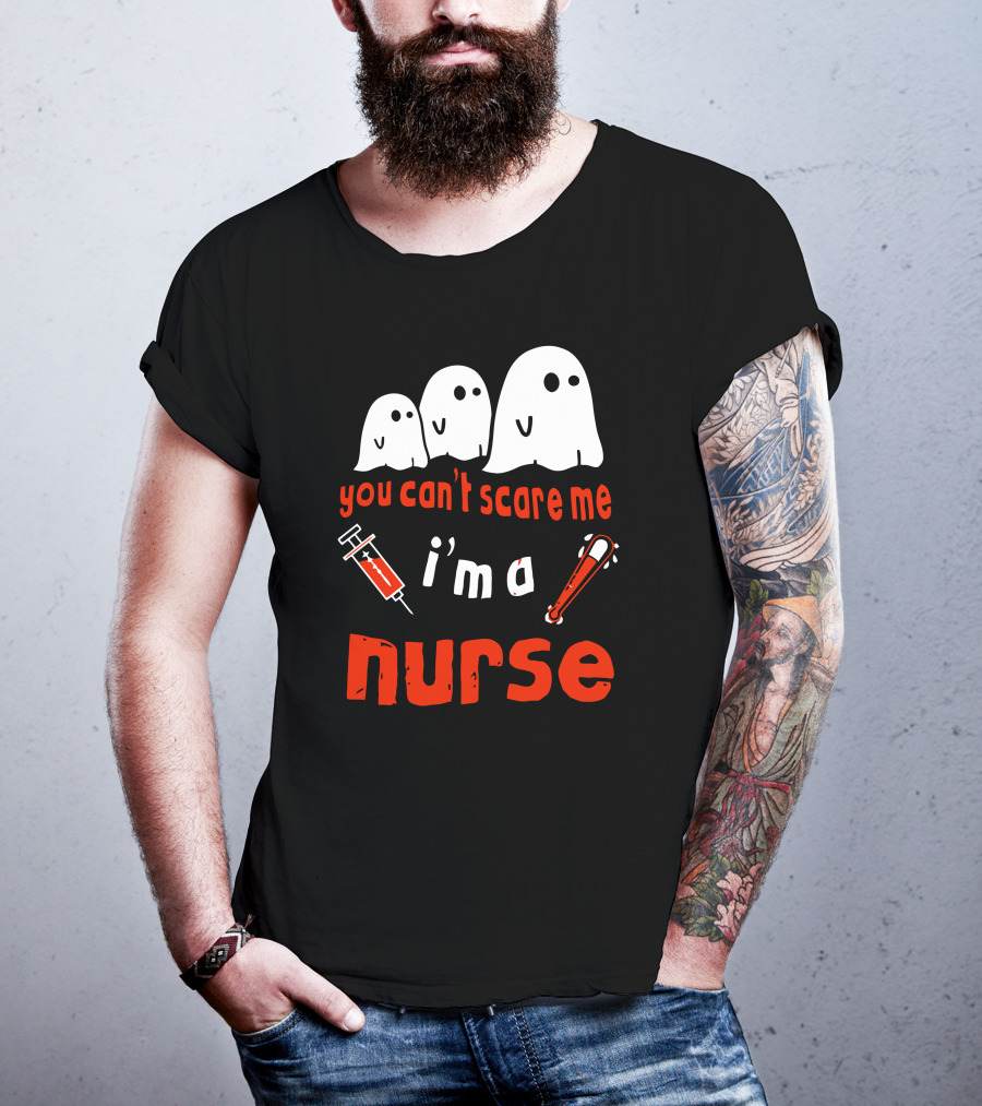 You Can't Scare Me I'm A Nurse Ghosts Syringe Bat T-Shirt
