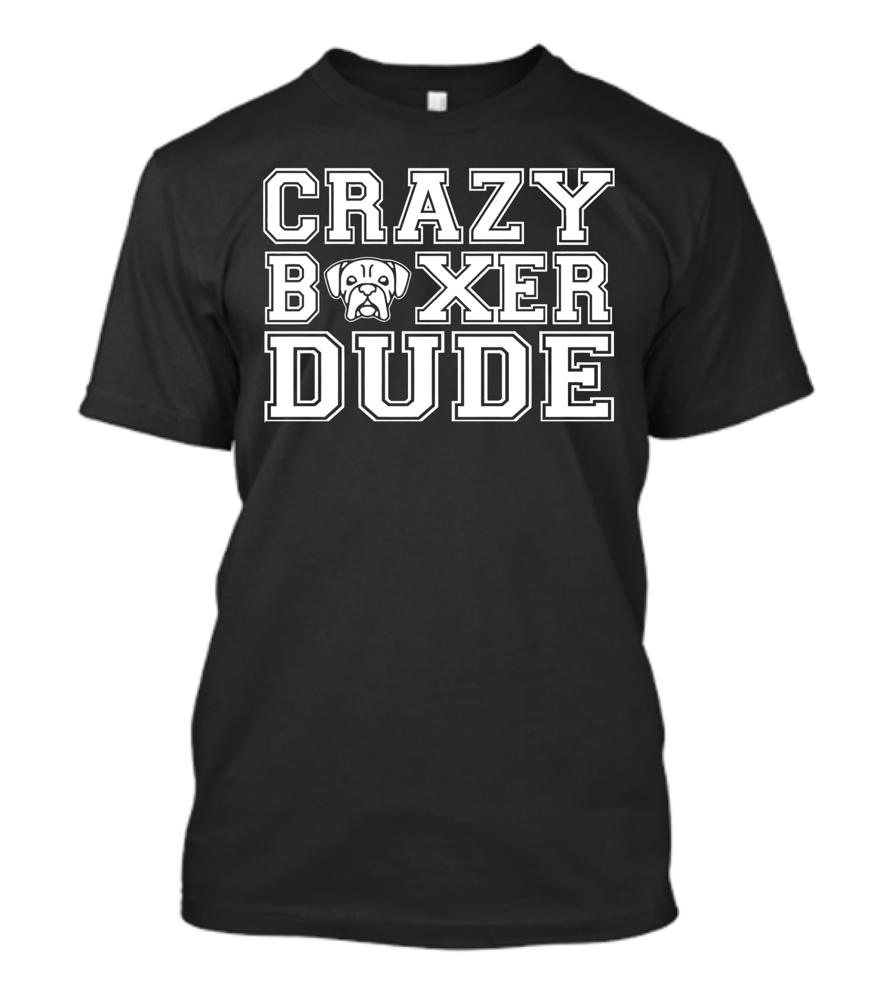 CRAZY BOXER DUDE Bulldog Head T-Shirt