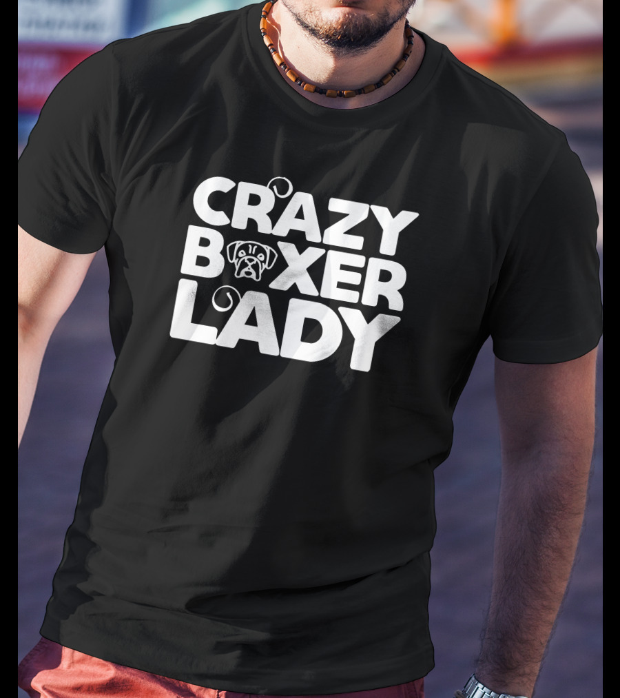 Crazy Boxer Lady Pup T-Shirt