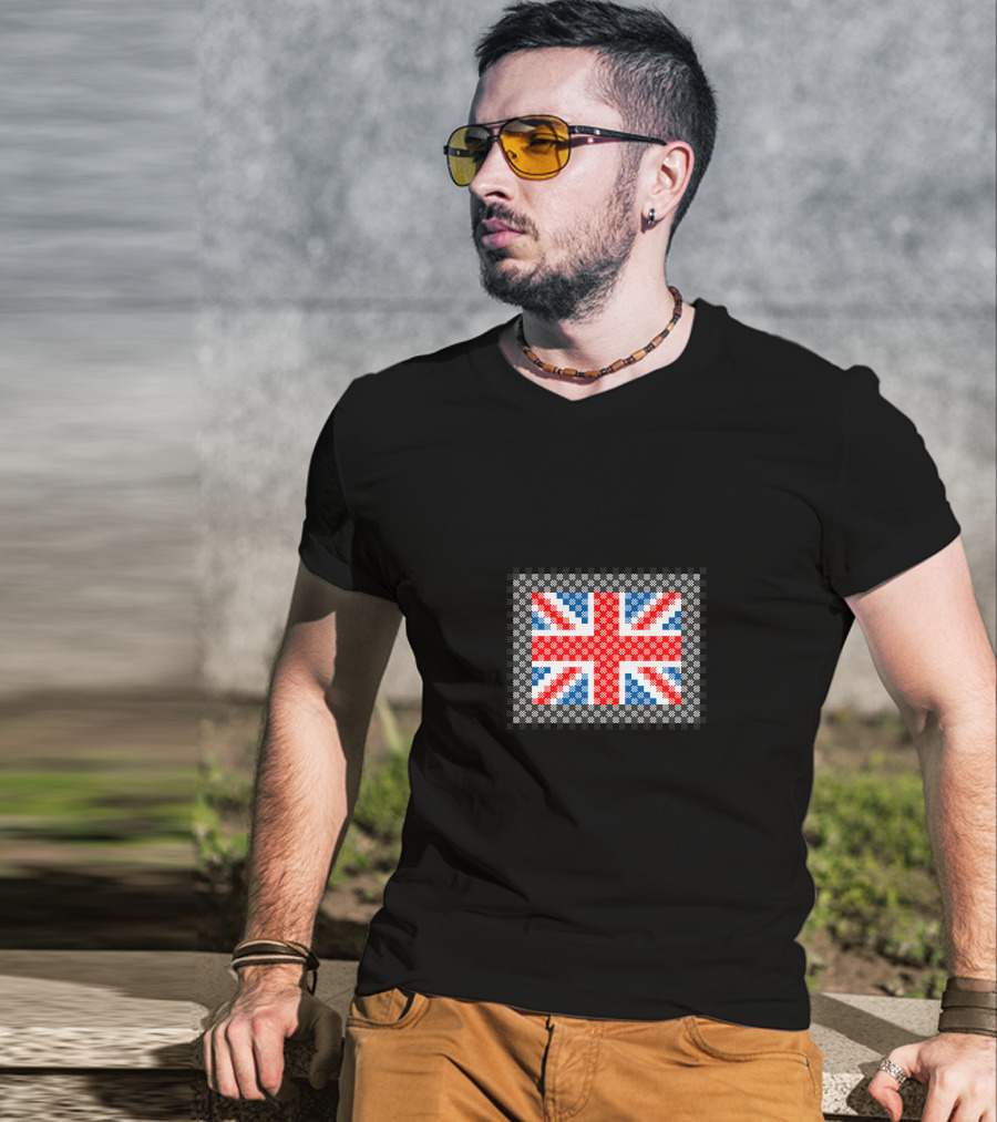 Plaid Scottish Tartan Texture England Union Jack Flag T-Shirt