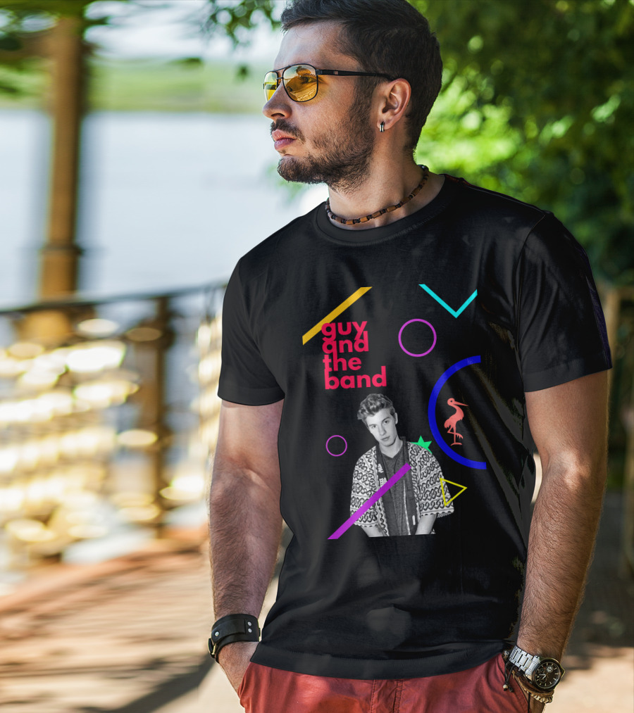 Guy And The Band Geometric Neon Elements T-Shirt