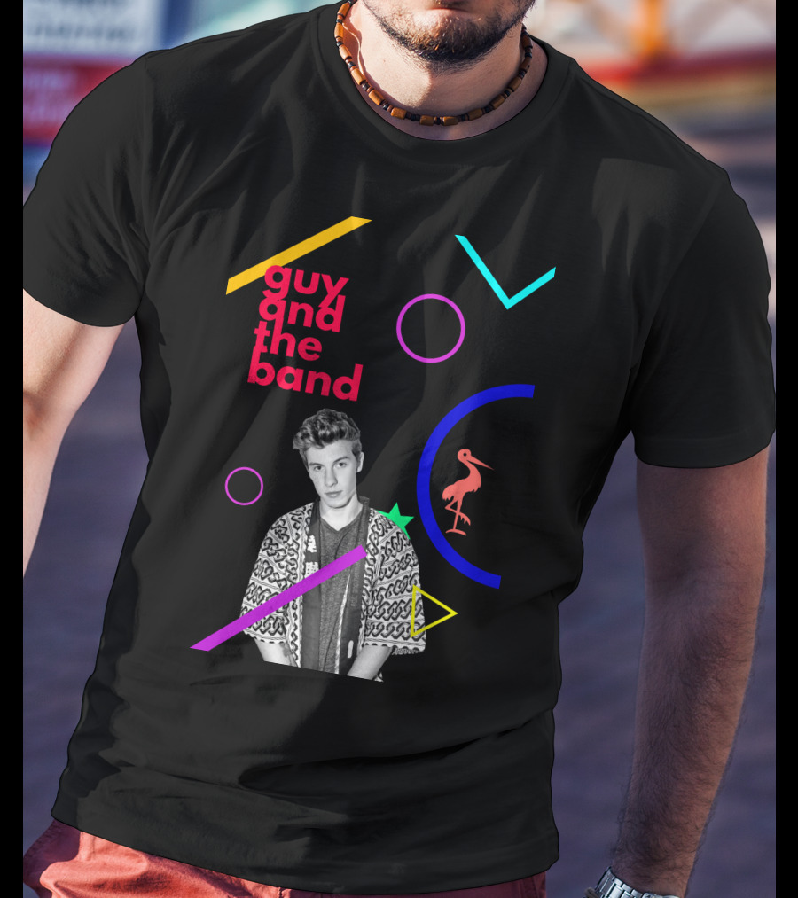 Guy And The Band Geometric Neon Elements T-Shirt