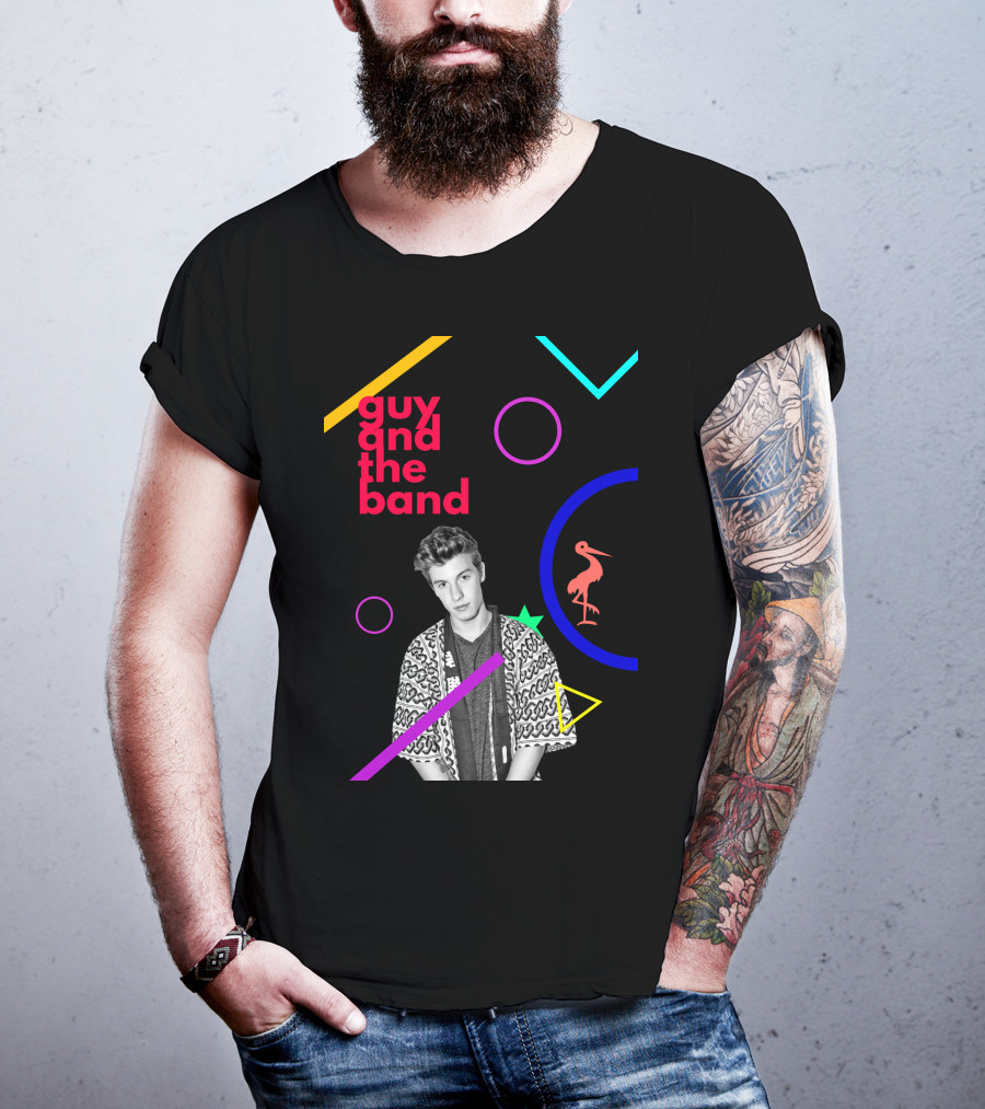 Guy And The Band Geometric Neon Elements T-Shirt