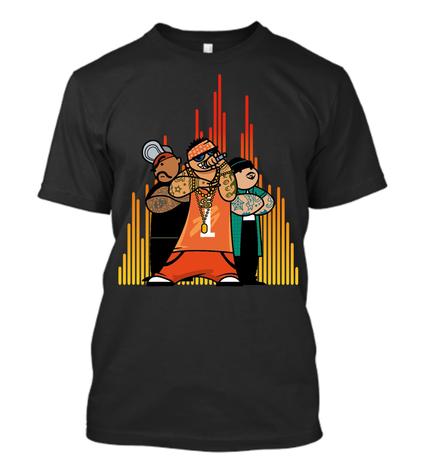 Rapper Gang Urban Tattoo Microphone Trio T-Shirt