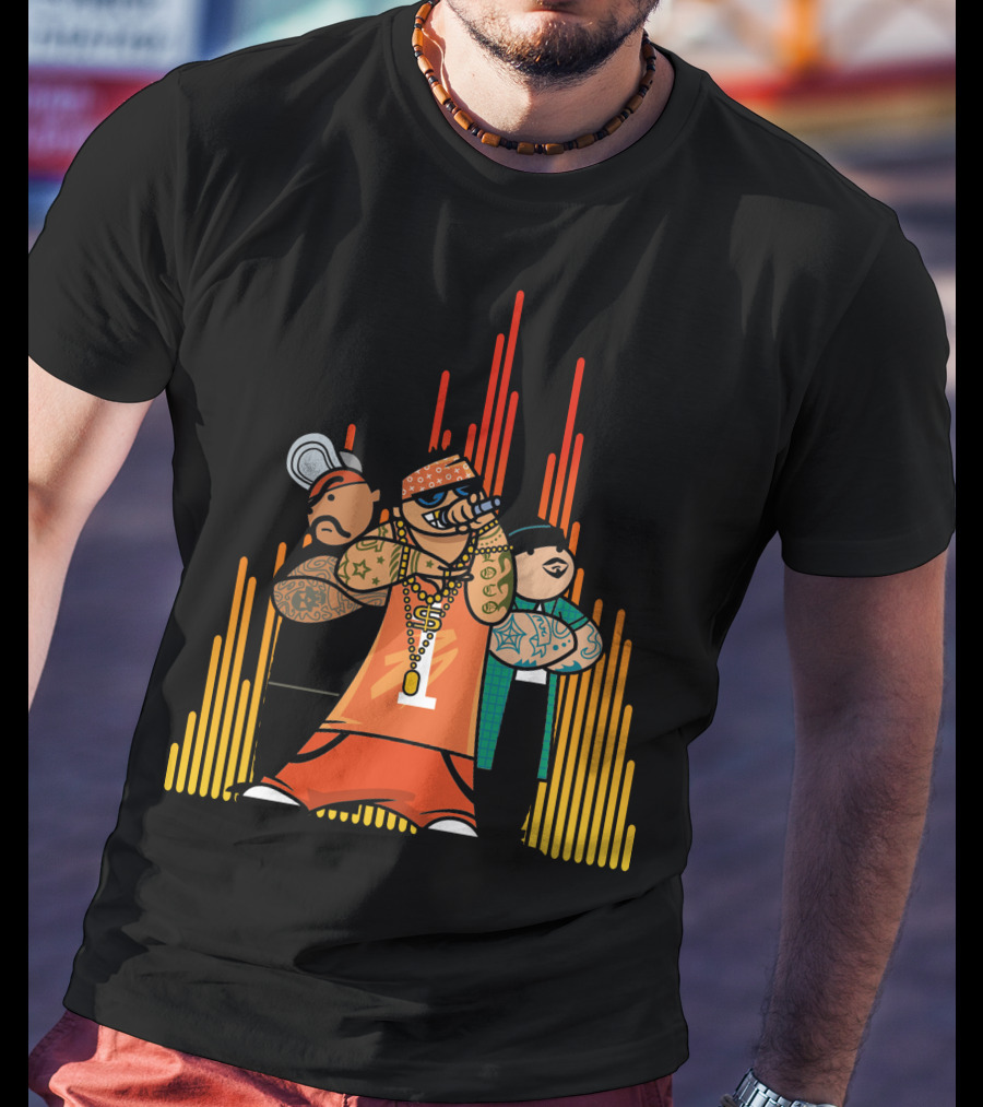 Rapper Gang Urban Tattoo Microphone Trio T-Shirt