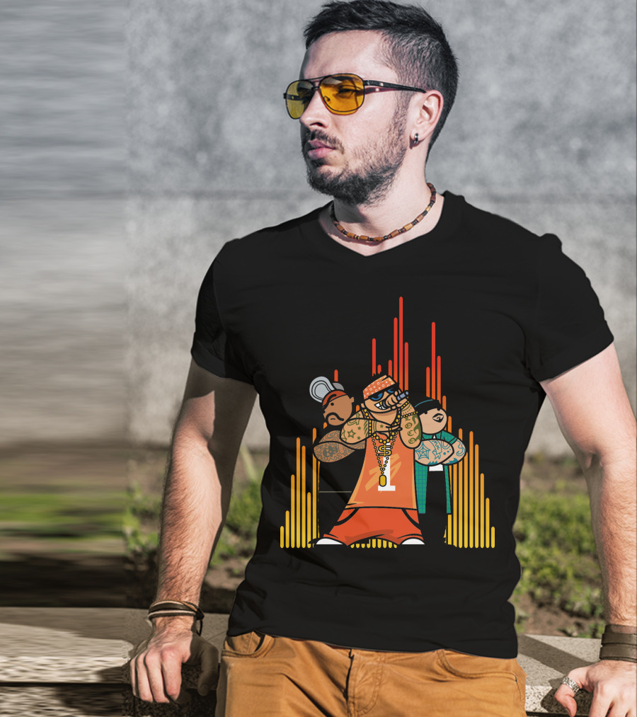 Rapper Gang Urban Tattoo Microphone Trio T-Shirt