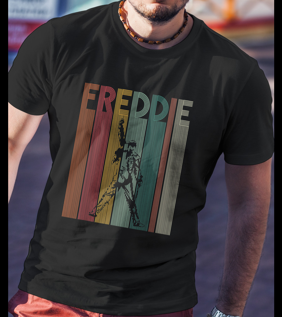 Retro Freddie Mercury Stripes Legend T-Shirt