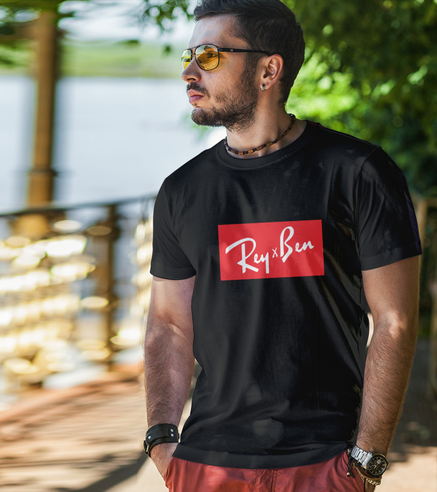 Rey X Ben Red Black Bold Branding T-Shirt