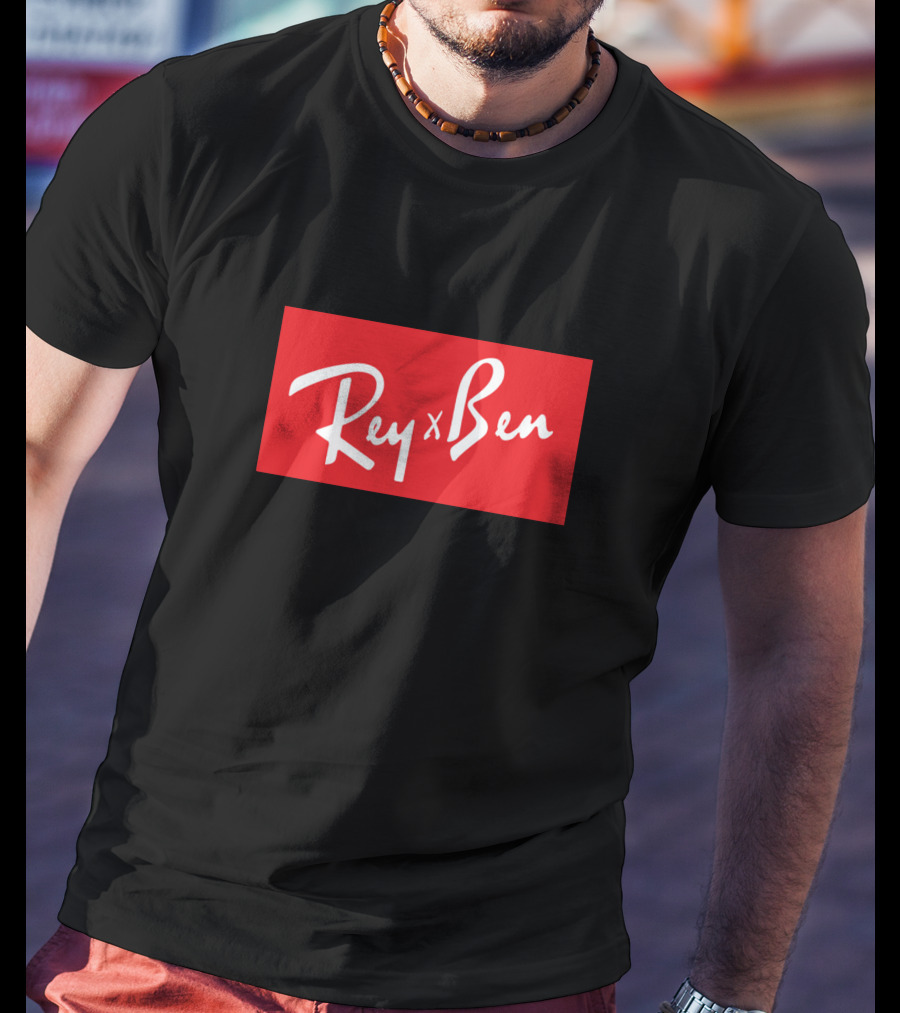 Rey X Ben Red Black Bold Branding T-Shirt