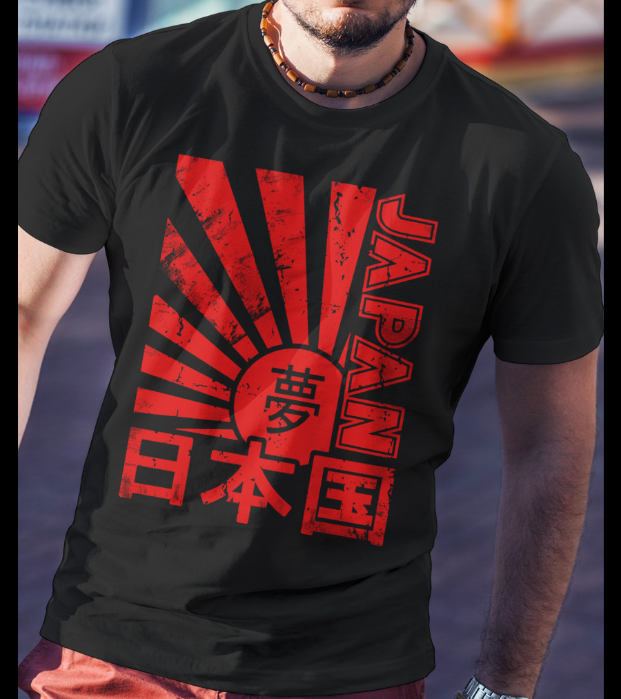 Japan Red Rising Sun Kanji T-Shirt