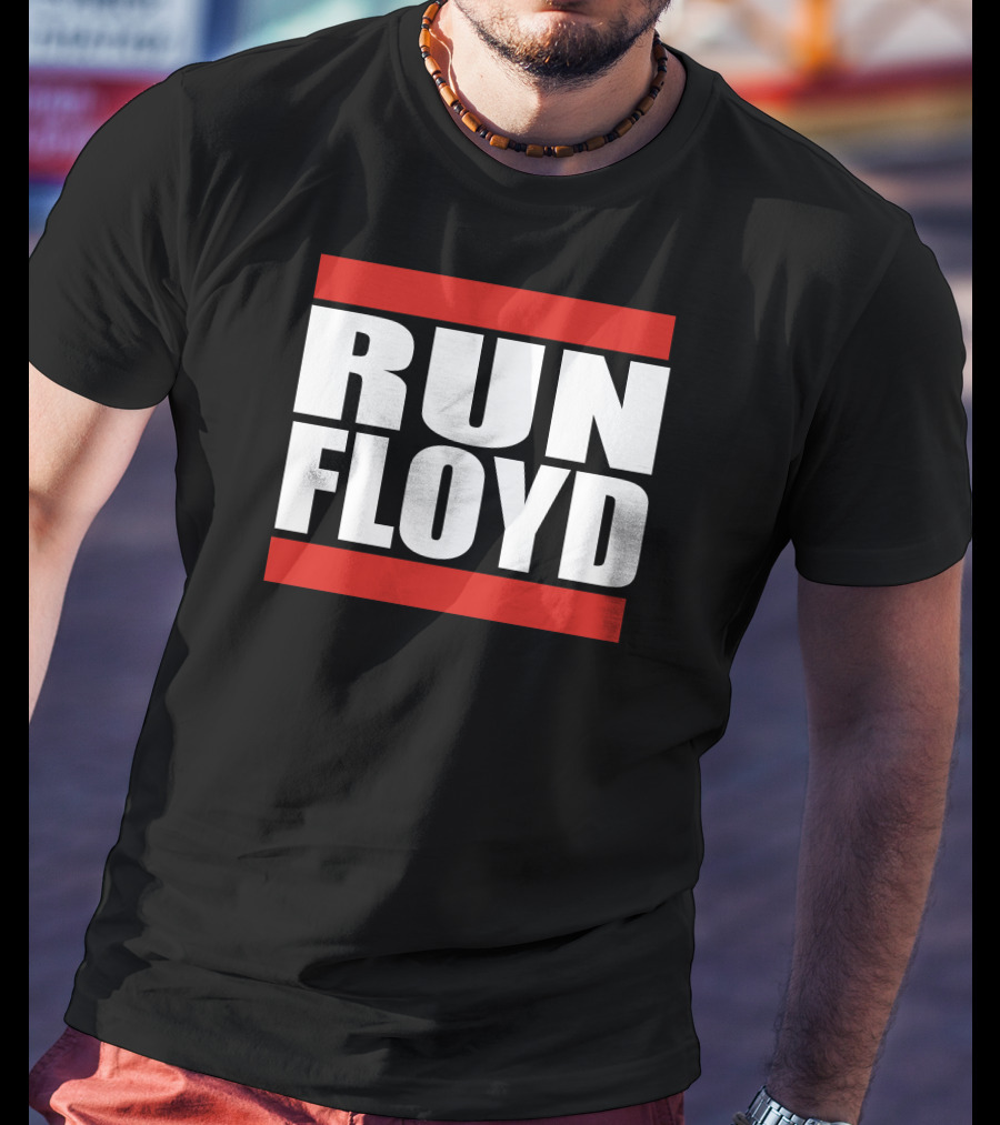 Run Floyd 90S Hip Hop Iconic Style Logo Influence T-Shirt