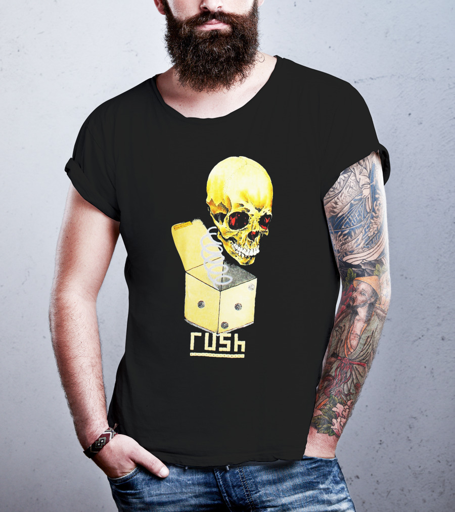 Rush Pushead Skull Springing From Dice Box T-Shirt