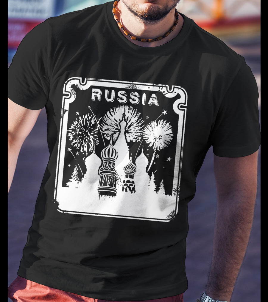 Russia Saint Basil's Cathedral Fireworks T-Shirt