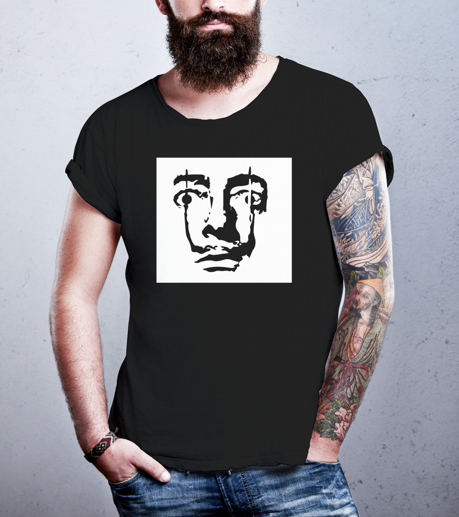 Salvador Dali Face Surrealist Artist Iconic Portrait Elements T-Shirt