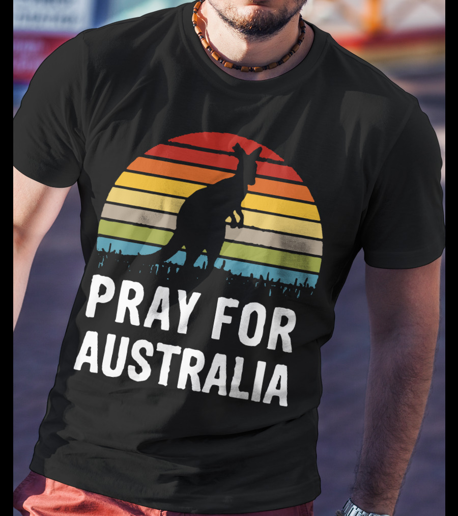 Pray For Australia Kangaroo Sunset T-Shirt