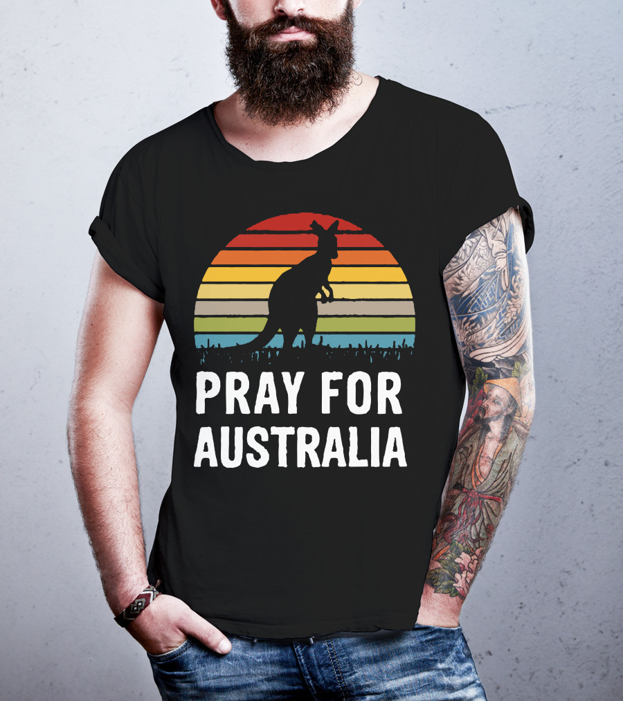 Pray For Australia Kangaroo Sunset T-Shirt
