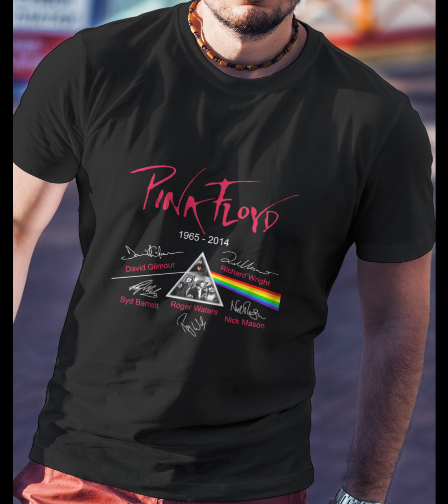 Pink Floyd Memories 1965-2014 Signatures And Dark Side Of The Moon Prism T-Shirt