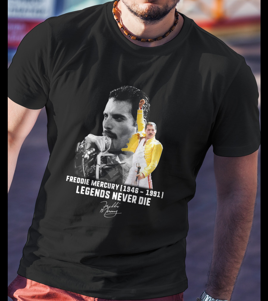 Freddie Mercury 1946-1991 Legends Never Die Signature T-Shirt