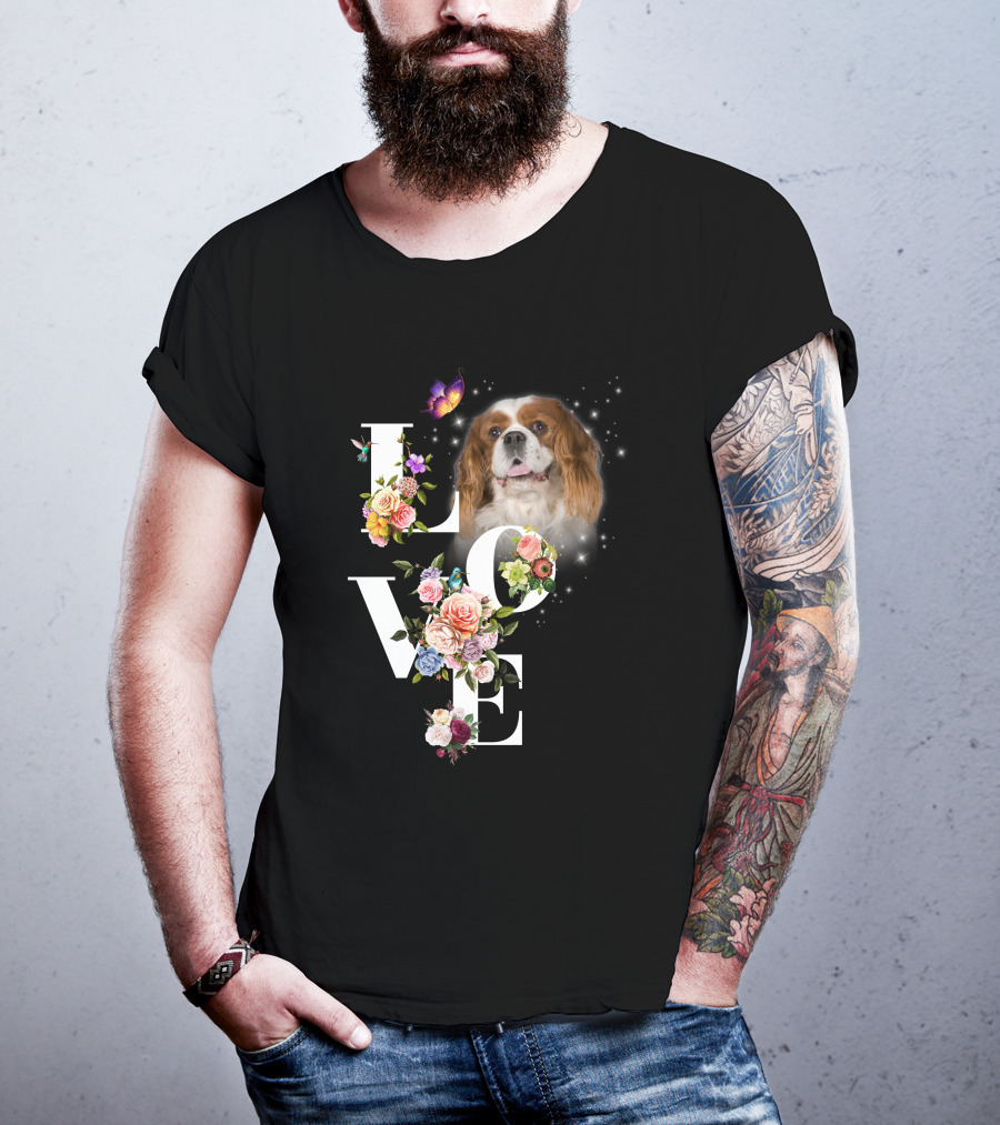 LOVE Spaniel Floral Butterfly Magic T-Shirt