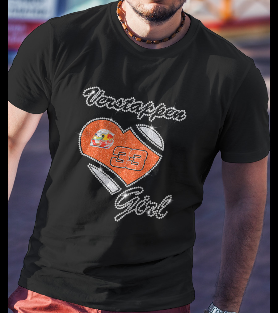 Verstappen Girl 33 Red Bull Heart Sparkle T-Shirt