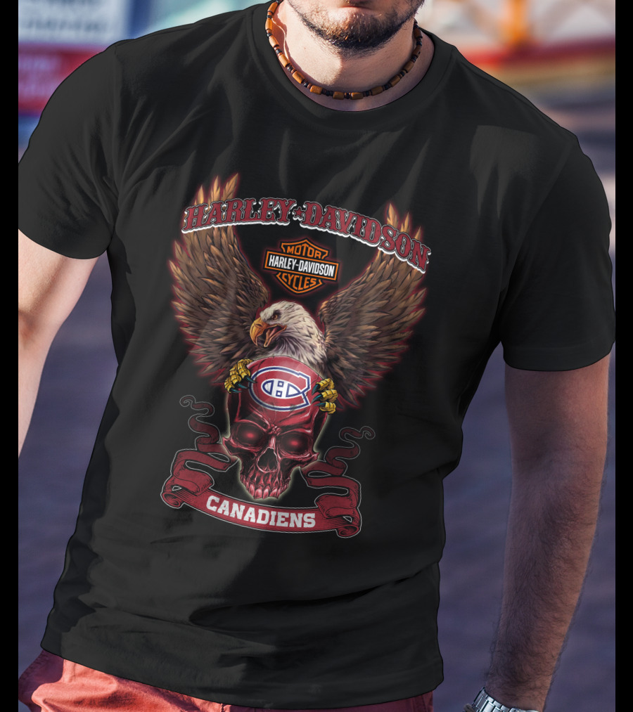 Harley Davidson Motorcycles Montreal Canadiens T-Shirt